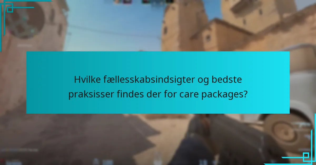 Hvilke fællesskabsindsigter og bedste praksisser findes der for care packages?