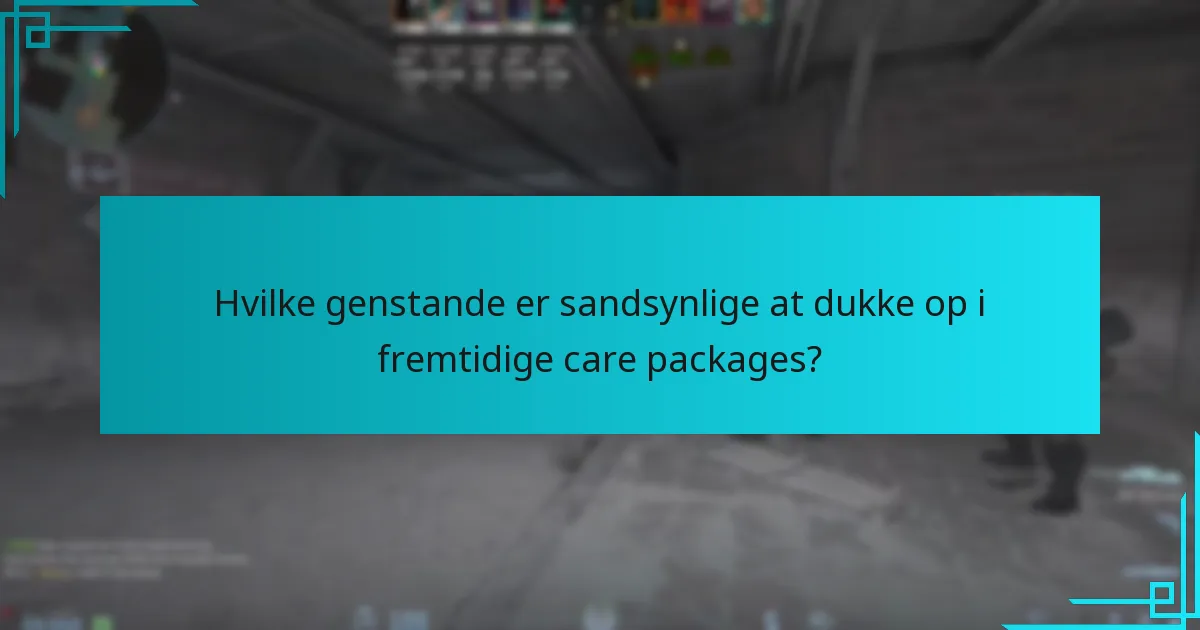 Hvilke genstande er sandsynlige at dukke op i fremtidige care packages?