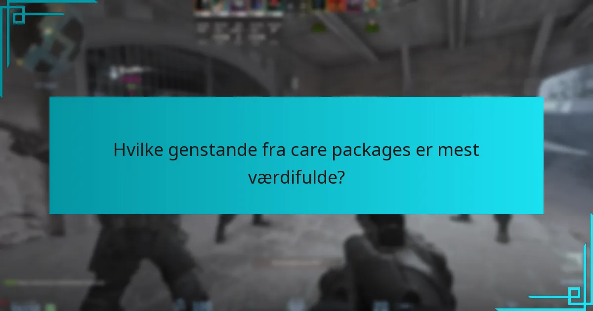 Hvilke genstande fra care packages er mest værdifulde?