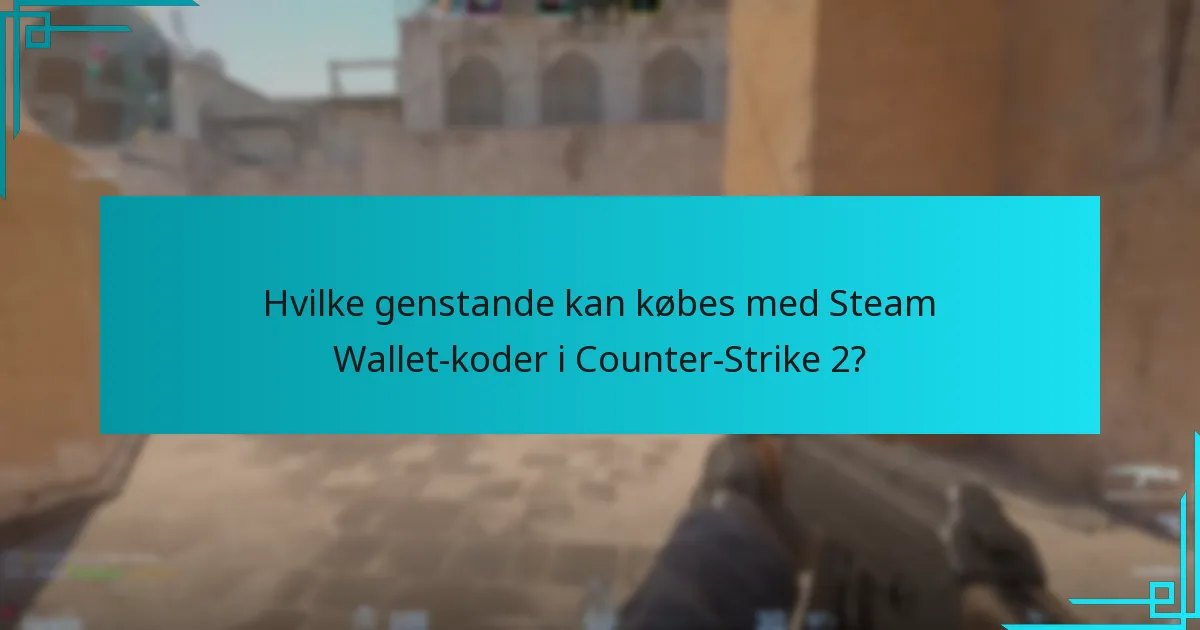Hvilke genstande kan købes med Steam Wallet-koder i Counter-Strike 2?