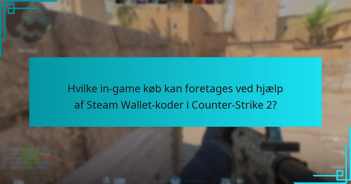 Hvilke in-game køb kan foretages ved hjælp af Steam Wallet-koder i Counter-Strike 2?