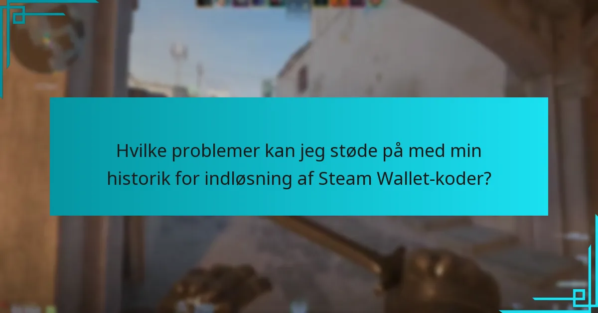 Hvilke problemer kan jeg støde på med min historik for indløsning af Steam Wallet-koder?