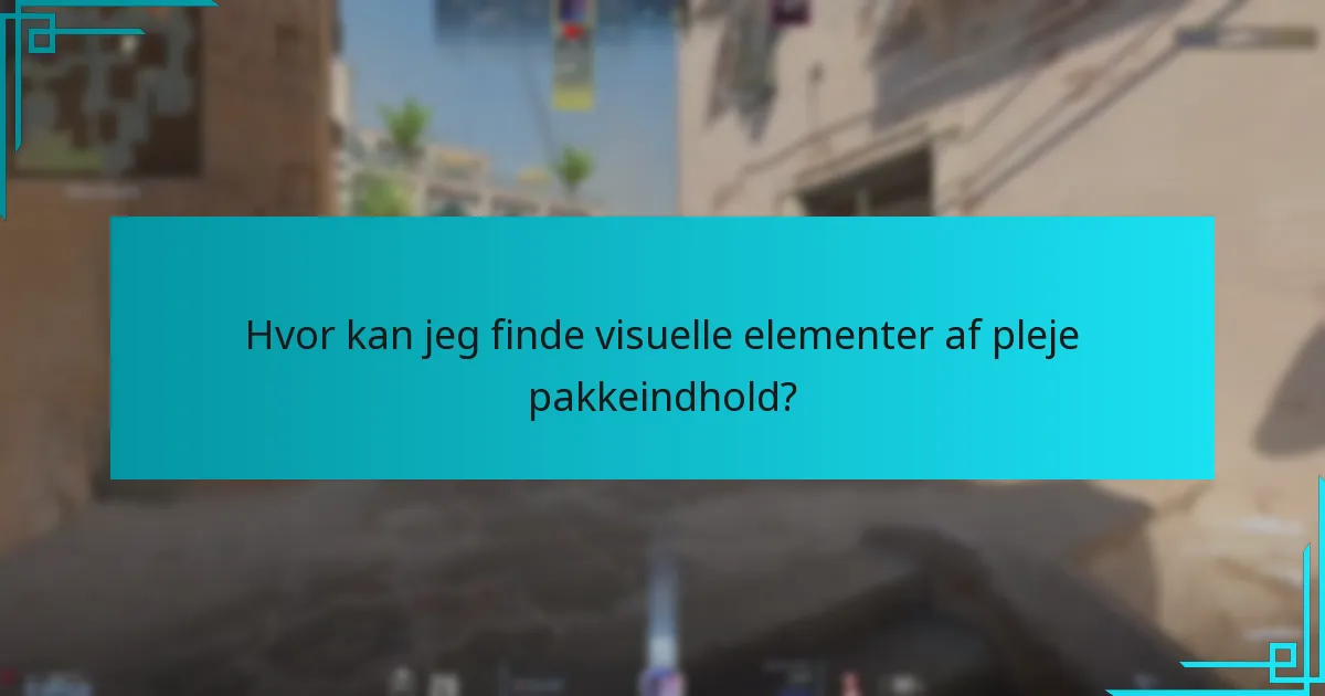 Hvor kan jeg finde visuelle elementer af pleje pakkeindhold?