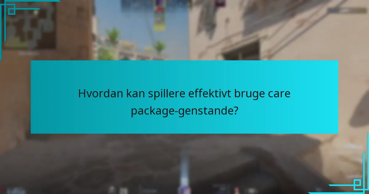 Hvordan kan spillere effektivt bruge care package-genstande?